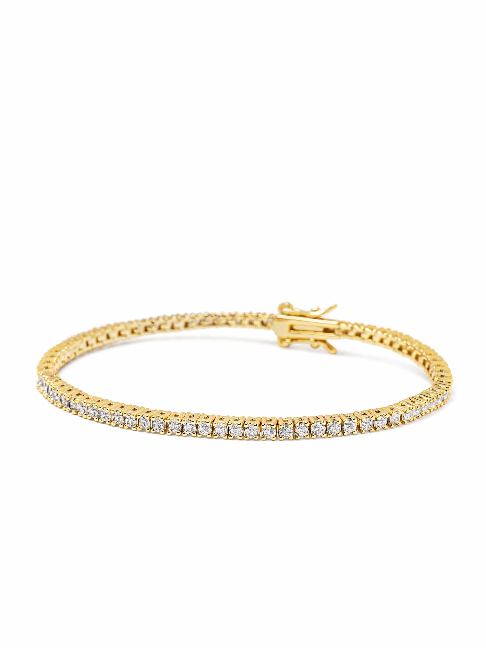 Nialaya Men's Bracelet Gold Mini Tennis Bracelet Gold Mini Tennis Bracelet