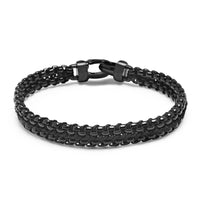 Men's Total Black Woven 8mm Box Chain Bracelet