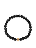 Nialaya Men's Bracelet Men's Wristband with Matte Onyx and Gold