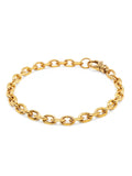 Nialaya Men's Chain Bracelet Men's Gold 4mm Cable Chain Bracelet