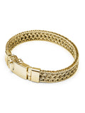 Nialaya Men's Chain Bracelet Men's Gold Braided Chain Bracelet
