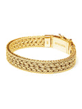 Nialaya Men's Chain Bracelet Men's Gold Braided Chain Bracelet