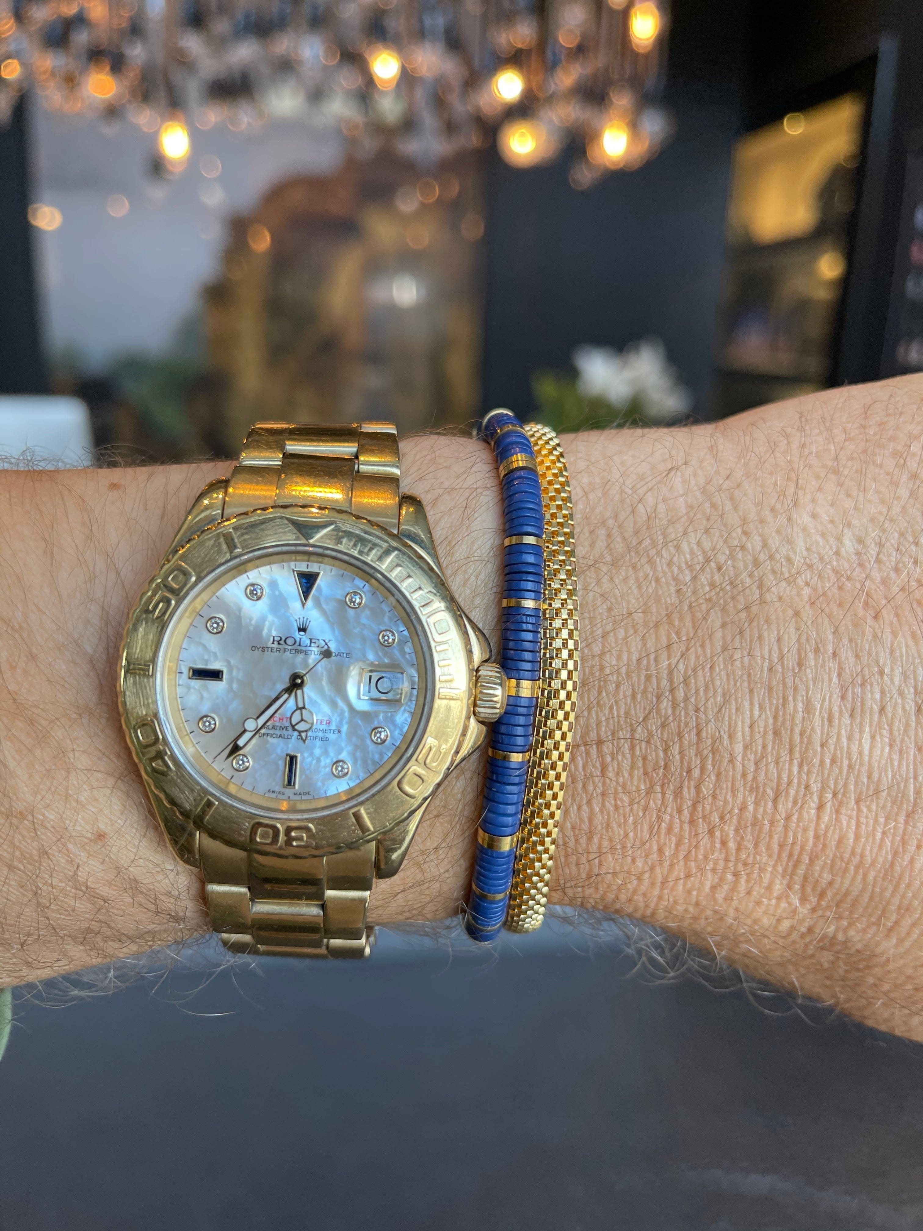 Nialaya Men's Chain Bracelet Men's Gold Woven Chain Bracelet