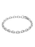 Nialaya Men's Chain Bracelet Men's Silver 4mm Cable Chain Bracelet