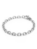 Nialaya Men's Chain Bracelet Men's Silver 6mm Cable Chain Bracelet