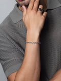 Nialaya Men's Chain Bracelet Men's Silver 6mm Cable Chain Bracelet