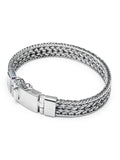 Nialaya Men's Chain Bracelet Men's Silver Braided Chain Bracelet