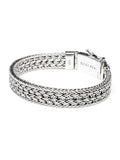 Nialaya Men's Chain Bracelet Men's Silver Braided Chain Bracelet