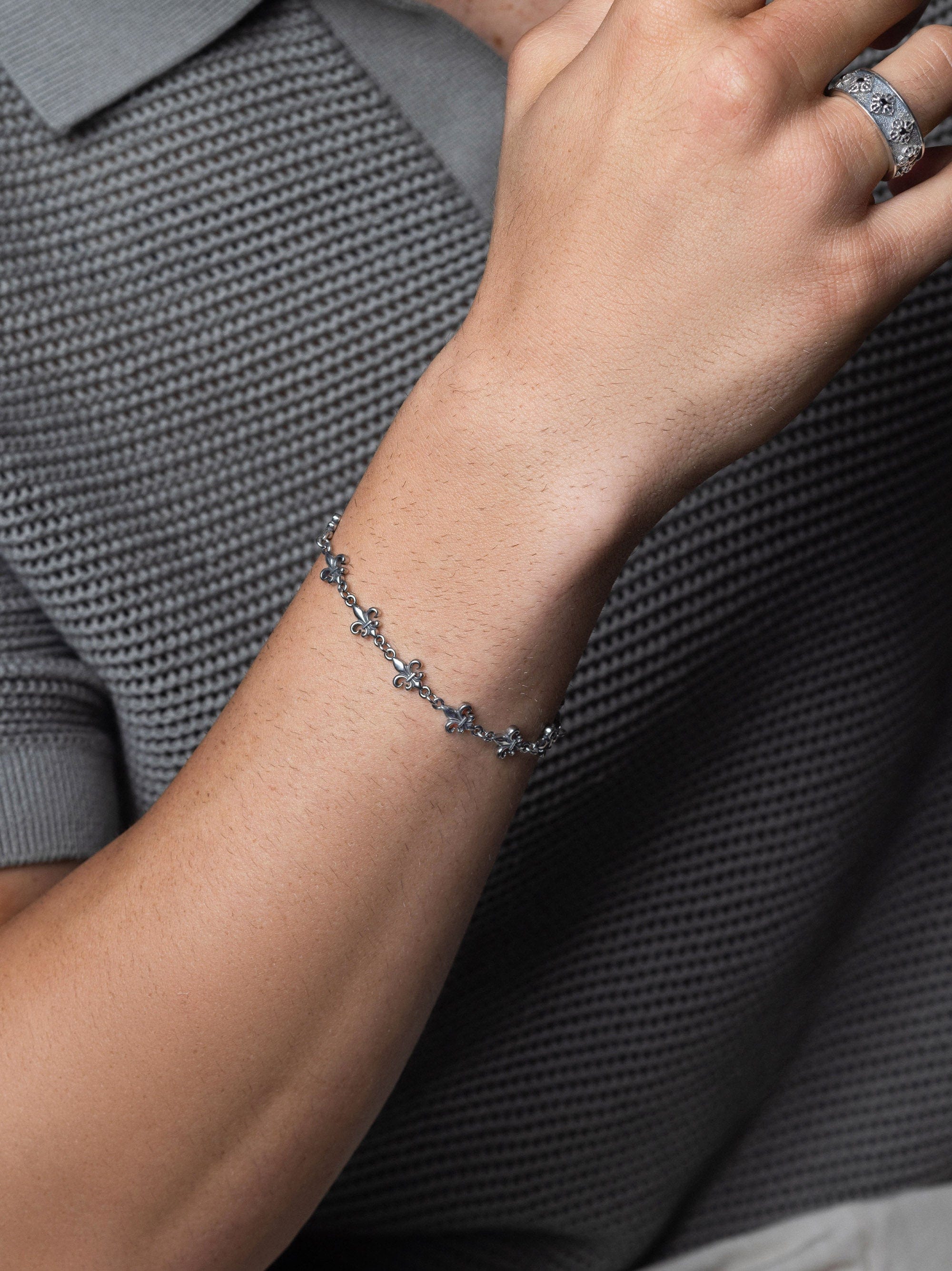 Men's fleur de lis bracelet hotsell