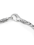 Nialaya Men's Chain Bracelet Men's Sterling Silver 3mm Round Chain Bracelet