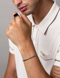 Nialaya Men's Chain Bracelet Men's Sterling Silver 4mm Chain Bracelet