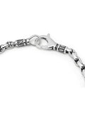 Nialaya Men's Chain Bracelet Men's Sterling Silver 4mm Round Link Chain Bracelet