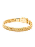 Nialaya Men's Chain Bracelet Men's Thin Gold Braided Chain Bracelet