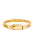 Nialaya Men's Chain Bracelet Men's Thin Gold Braided Chain Bracelet