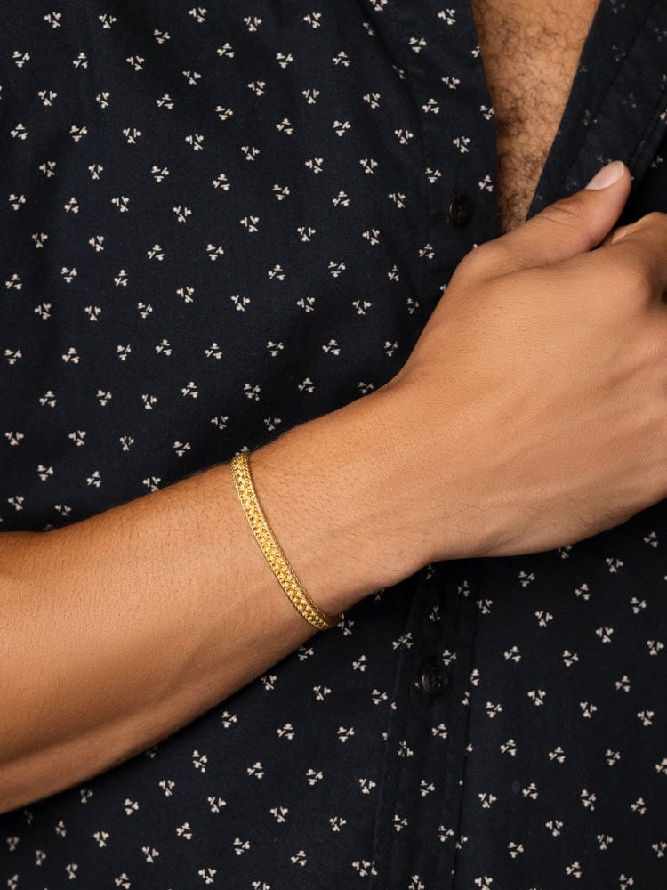 Men s Thin Gold Braided Chain Bracelet XL 19cm 7.5