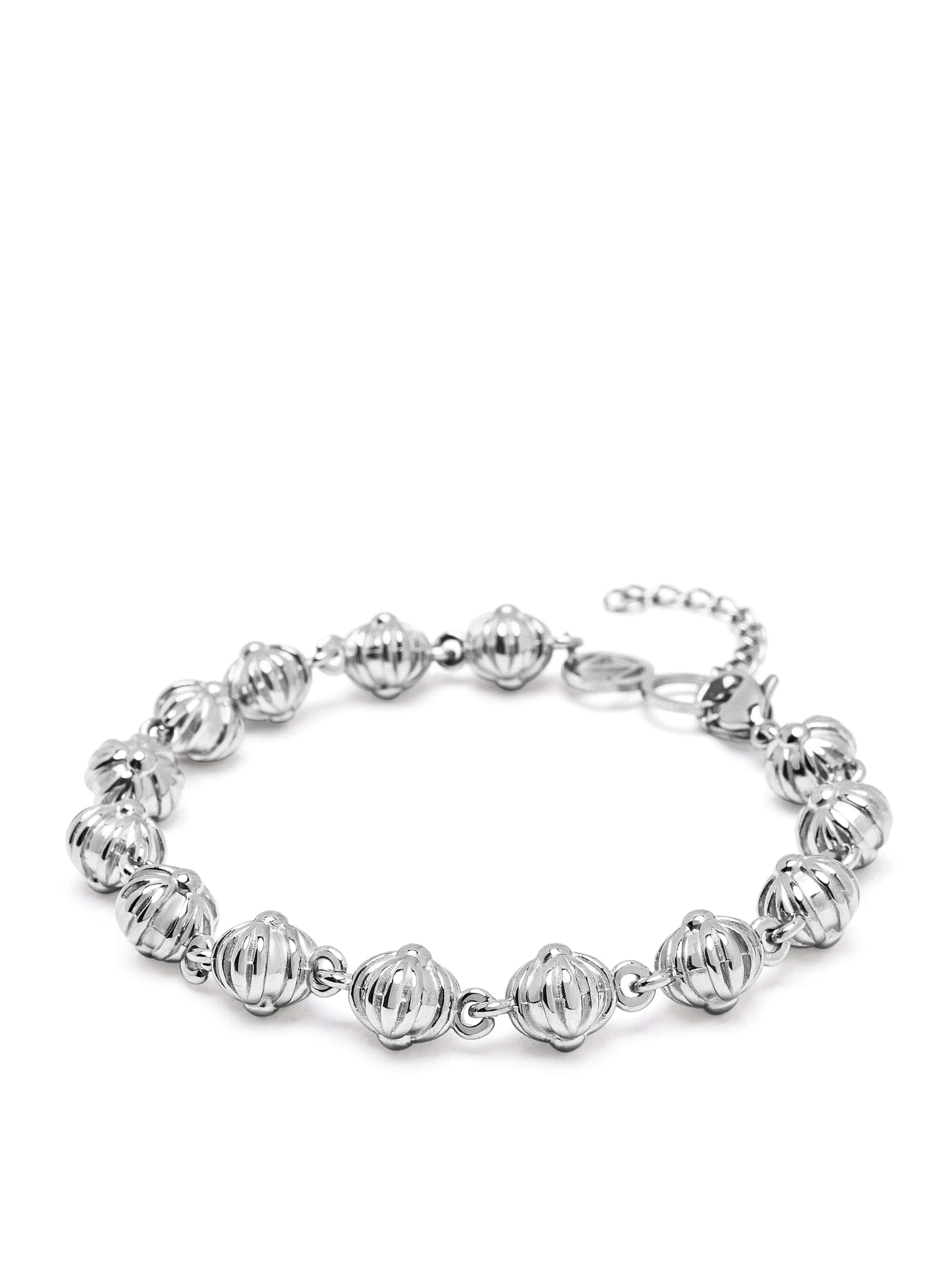 Nialaya Men's Chain Bracelet Silver Bloom Bracelet Silver Bloom Bracelet