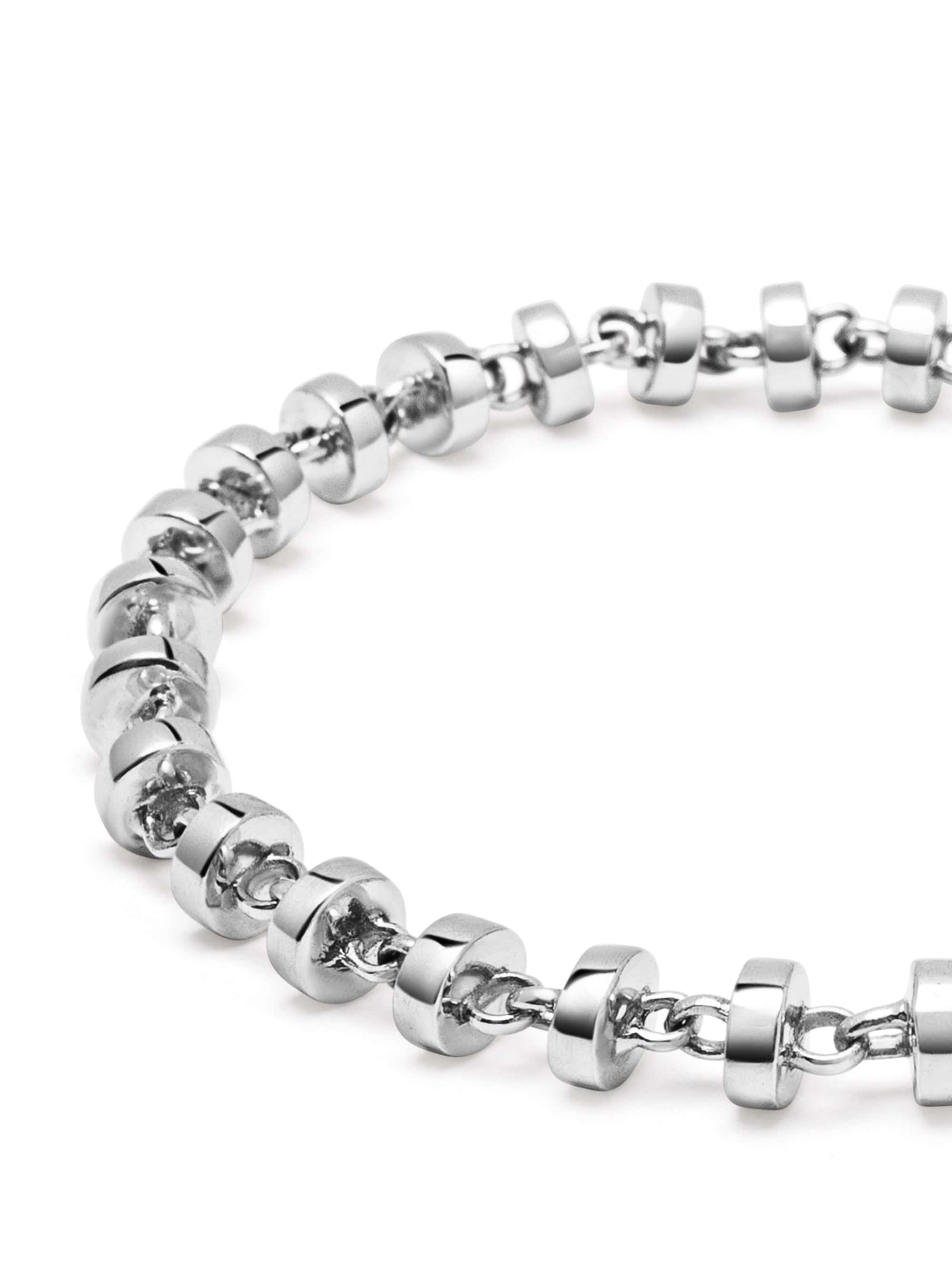 Nialaya Men's Chain Bracelet Sterling Silver Round Link Bracelet Sterling Silver Round Link Bracelet