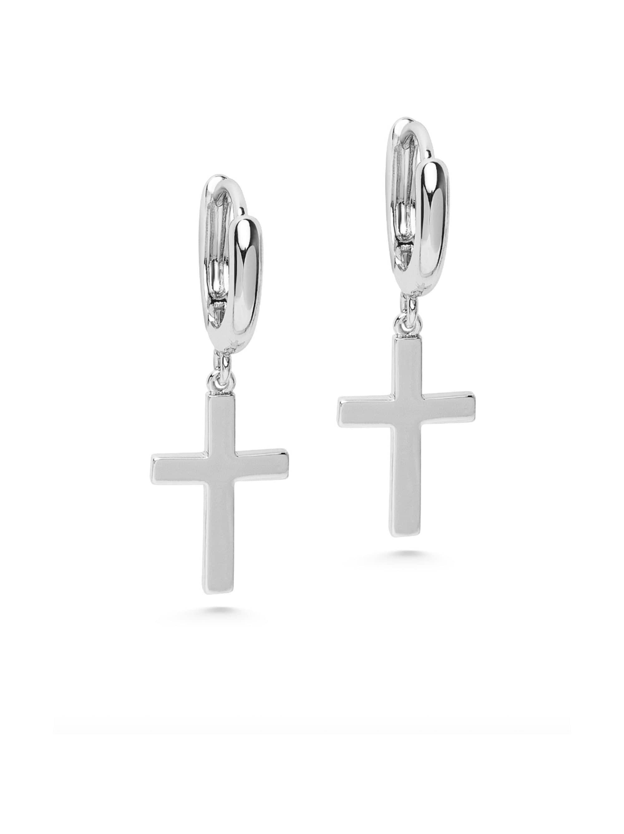 Solid Sterling Silver Long Thin Cross Threader Earrings – 925 Silver – Amazin'ly Gracious