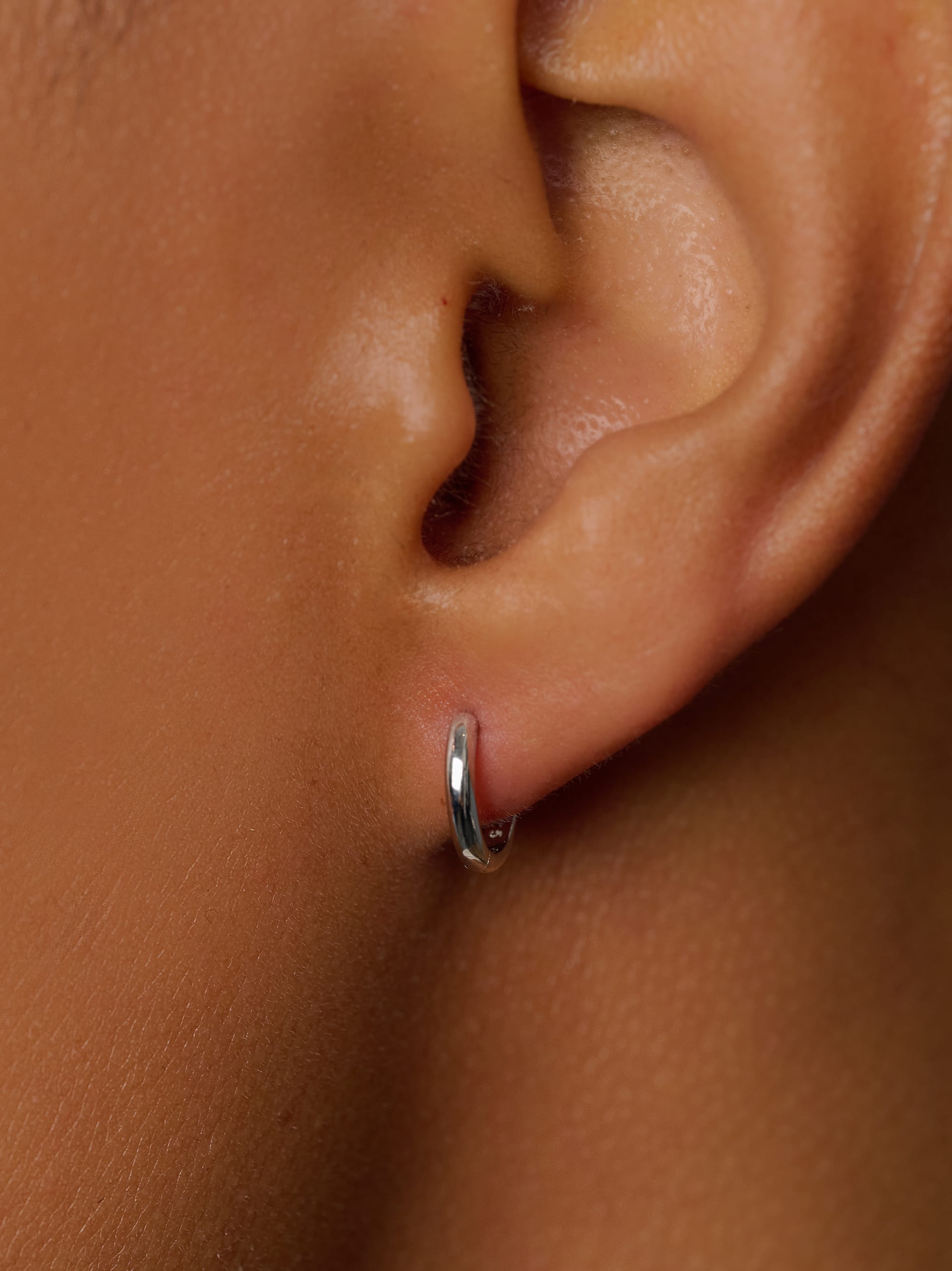 Nialaya Men's Earrings Sterling Silver Hoop Earrings Sterling Silver Hoop Earrings One Size MEAR_011
