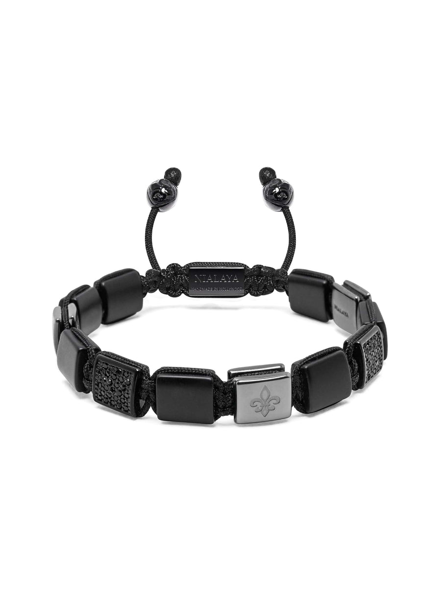 Matte Onyx Fleur Flatbead Bracelet