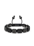 Nialaya Men's Flatbead Bracelet Men's Ceramic Flatbead Bracelet in Black