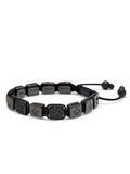 Nialaya Men's Flatbead Bracelet Men's Ceramic Flatbead Bracelet in Black