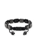 Nialaya Men's Flatbead Bracelet Men's Ceramic Flatbead Bracelet in Black