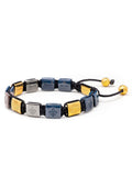 Nialaya Men's Flatbead Bracelet Men's Ceramic Flatbead Bracelet in Black, Blue, Red and Gold