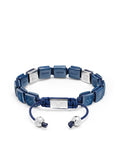 Nialaya Men's Flatbead Bracelet Men's Ceramic Flatbead Bracelet in Blue and Sterling Silver