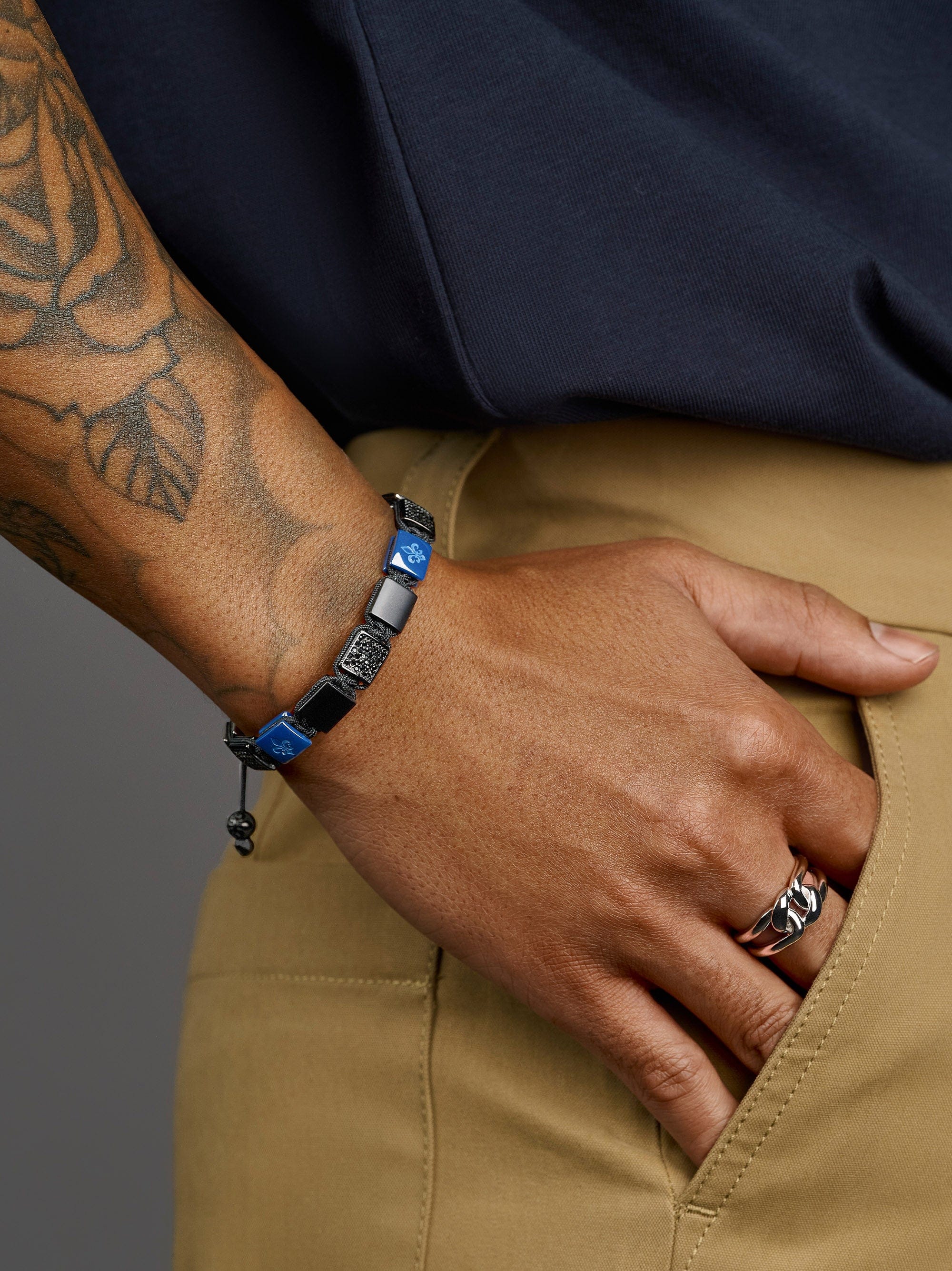 Nialaya Men's Flatbead Bracelet Midnight Flatbead Bracelet Midnight Flatbead Bracelet