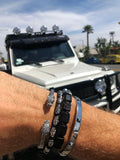 Nialaya Men's Flatbead Bracelet The CZ Flatbead Collection - Matte Onyx
