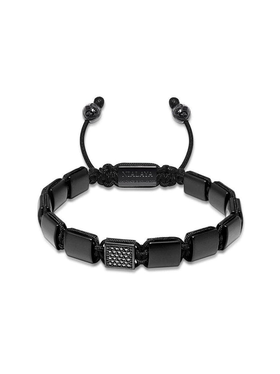 Matt Onyx CZ Flatbead Bracelet