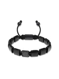 Nialaya Men's Flatbead Bracelet The CZ Flatbead Collection - Matte Onyx