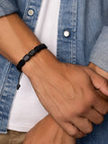 Nialaya Men's Flatbead Bracelet The CZ Flatbead Collection - Matte Onyx