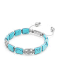 Nialaya Men's Flatbead Bracelet The Dorje Flatbead Collection - Turquoise and Silver