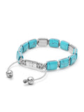 Nialaya Men's Flatbead Bracelet The Dorje Flatbead Collection - Turquoise and Silver