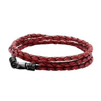 Men's Red Wrap Around Leather Bracelet