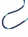 Nialaya Men's Necklace Beaded Necklace with Blue Lapis, Turquoise, and Gold 24 Inches / 60.96 cm MNEC_230