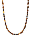 Nialaya Men's Necklace Beaded Necklace with Brown Tiger Eye and Gold 24 Inches / 60.96 cm MNEC_229