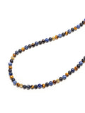 Nialaya Men's Necklace Beaded Necklace with Dumortierite, Brown Tiger Eye, and Gold 24 Inches / 60.96 cm MNEC_227