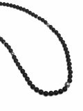 Nialaya Men's Necklace Beaded Necklace with Matte Onyx and Silver 24 Inches / 60.96 cm MNEC_232