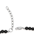 Nialaya Men's Necklace Beaded Necklace with Matte Onyx and Silver 24 Inches / 60.96 cm MNEC_232