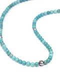 Nialaya Men's Necklace Beaded Necklace with Turquoise and Silver 24 Inches / 60.96 cm MNEC_231