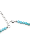 Nialaya Men's Necklace Beaded Necklace with Turquoise and Silver 24 Inches / 60.96 cm MNEC_231