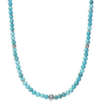 Beaded Necklace with Turquoise and Silver