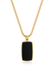 Black Onyx Dog Tag Necklace in Gold – Nialaya