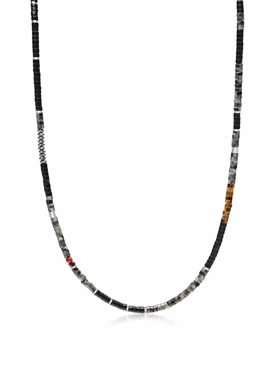 Black Onyx & Labradorite Heishi Necklace