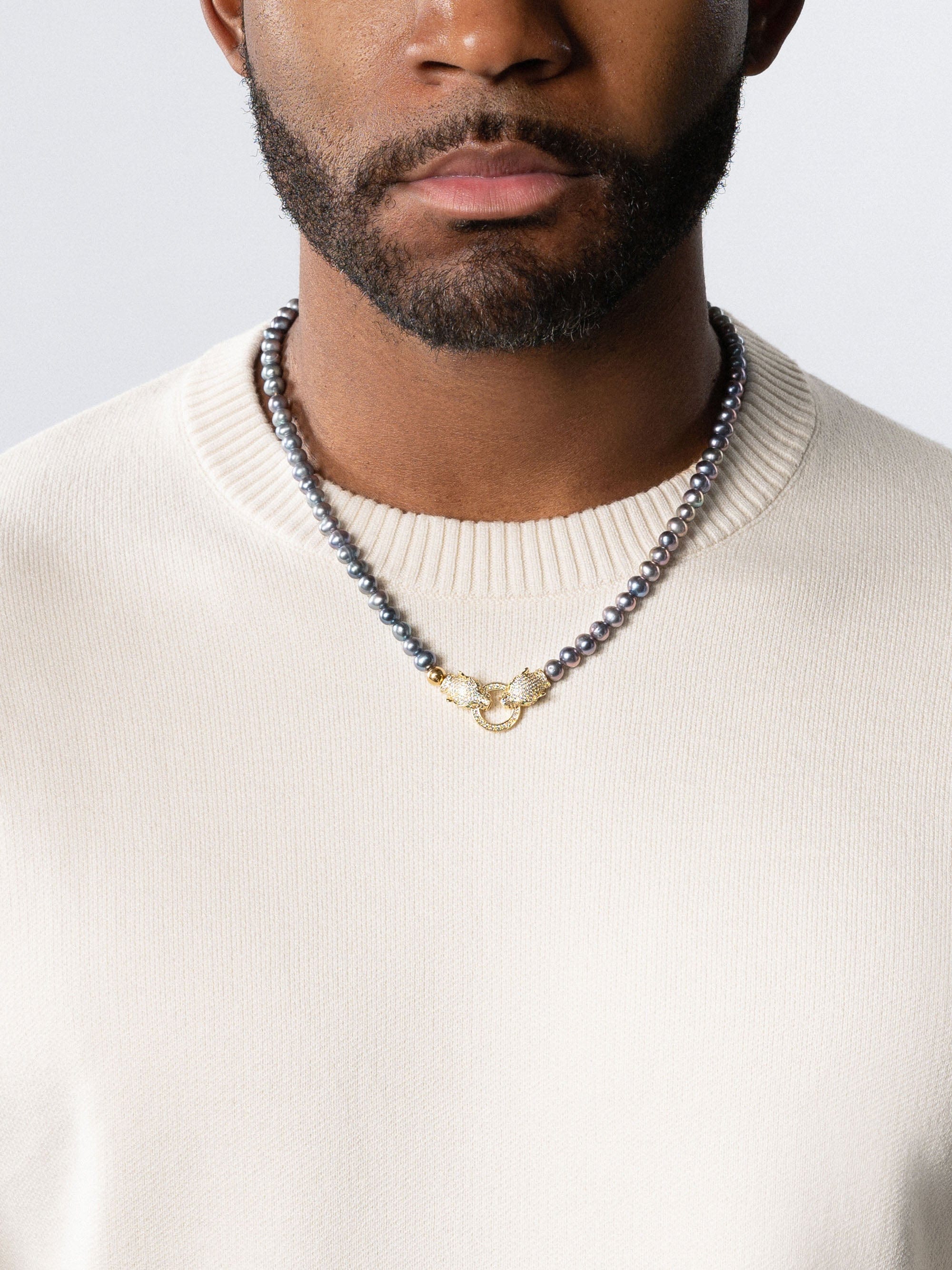 Baroque Pearl Pearl Choker Necklace Men Choker Necklace Black