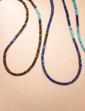 Nialaya Men's Necklace Blue Lapis Heishi Necklace with Tiger Eye and Turquoise 26 Inches / 66.04 cm MNEC_131