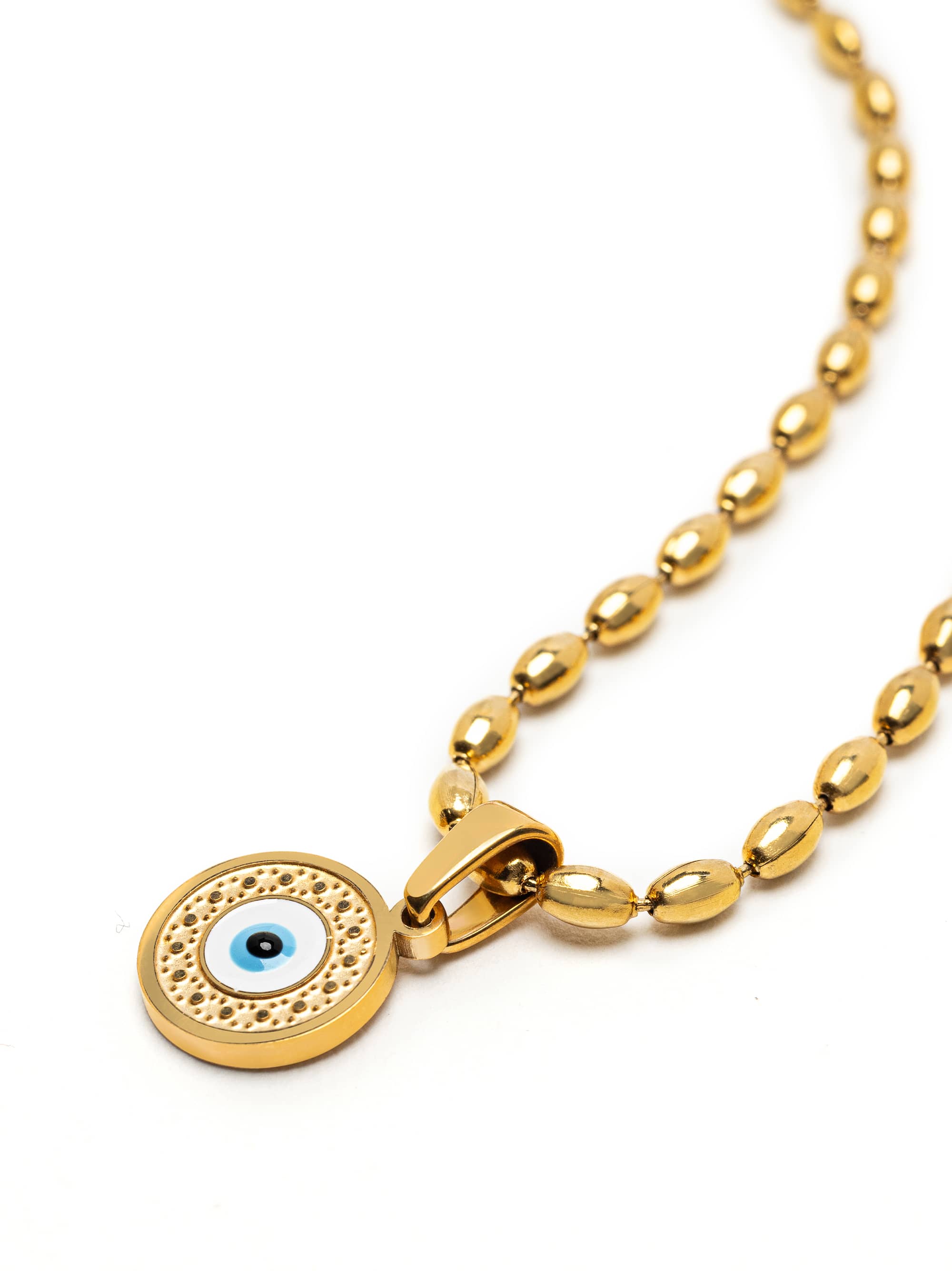 Nialaya Men's Necklace Evil Eye Beaded Chain Necklace Evil Eye Beaded Chain Necklace